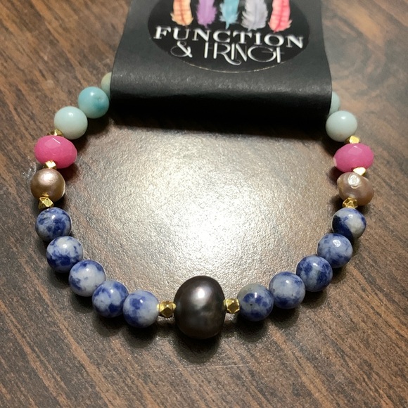 Natural Pearl & Semi-Precious Gemstone Beaded Bracelets - Picture 11 of 14